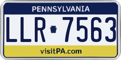 PA license plate LLR7563