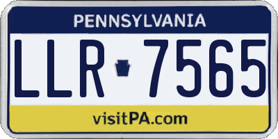 PA license plate LLR7565