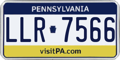 PA license plate LLR7566