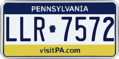 PA license plate LLR7572
