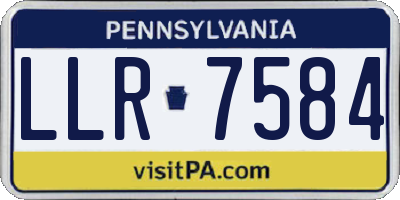 PA license plate LLR7584