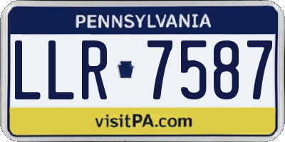 PA license plate LLR7587