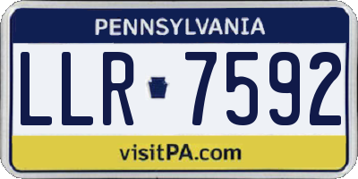 PA license plate LLR7592