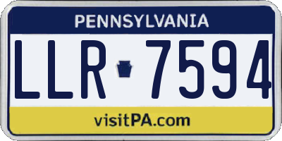 PA license plate LLR7594
