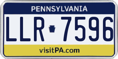 PA license plate LLR7596