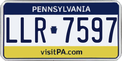 PA license plate LLR7597