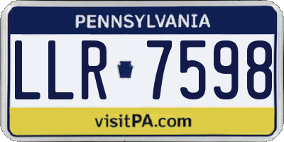 PA license plate LLR7598