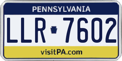 PA license plate LLR7602