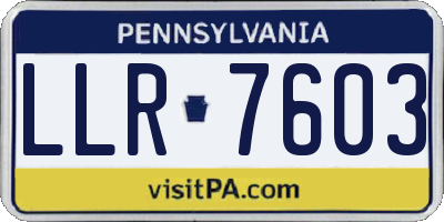 PA license plate LLR7603