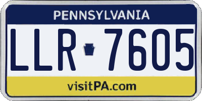 PA license plate LLR7605