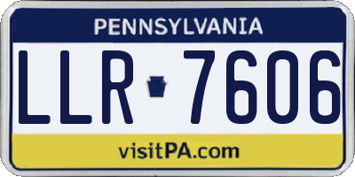 PA license plate LLR7606
