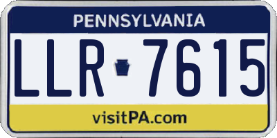 PA license plate LLR7615