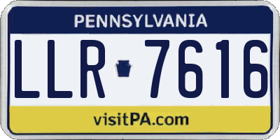 PA license plate LLR7616