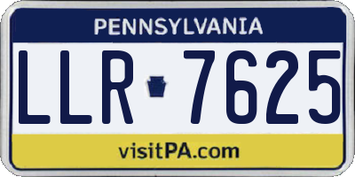 PA license plate LLR7625
