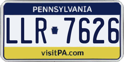 PA license plate LLR7626