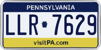 PA license plate LLR7629