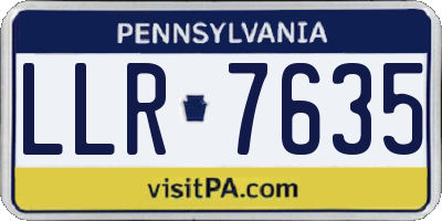 PA license plate LLR7635