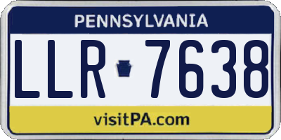 PA license plate LLR7638