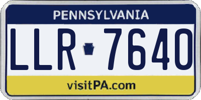 PA license plate LLR7640