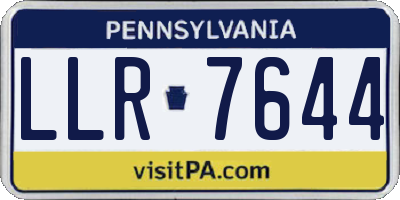 PA license plate LLR7644
