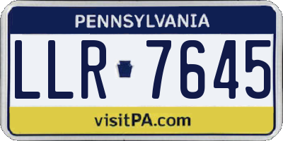 PA license plate LLR7645