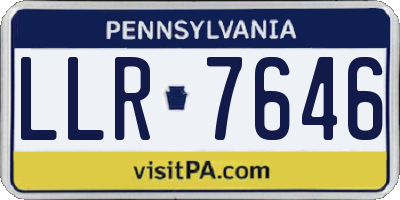 PA license plate LLR7646