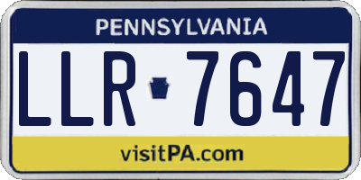 PA license plate LLR7647