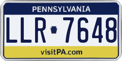 PA license plate LLR7648