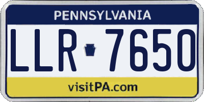 PA license plate LLR7650