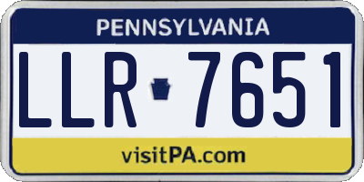 PA license plate LLR7651
