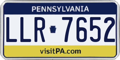 PA license plate LLR7652