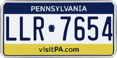 PA license plate LLR7654