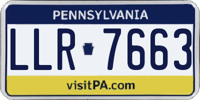 PA license plate LLR7663