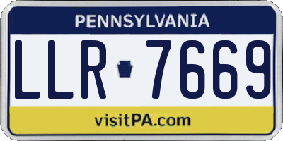 PA license plate LLR7669
