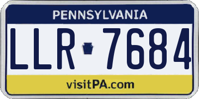 PA license plate LLR7684