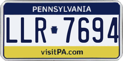 PA license plate LLR7694