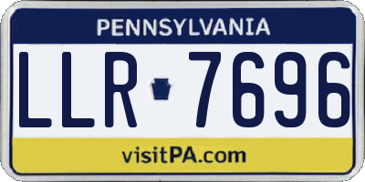 PA license plate LLR7696