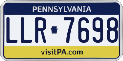PA license plate LLR7698