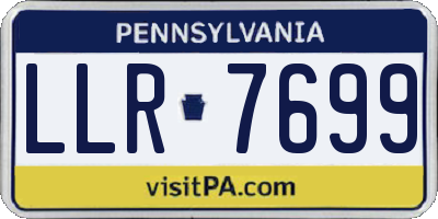 PA license plate LLR7699