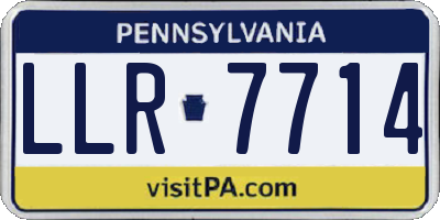 PA license plate LLR7714
