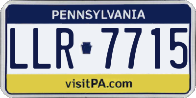 PA license plate LLR7715