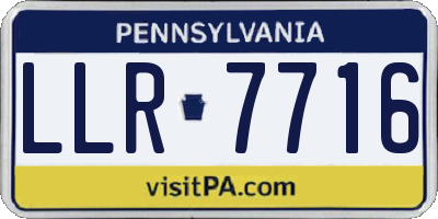 PA license plate LLR7716
