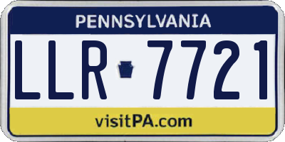 PA license plate LLR7721