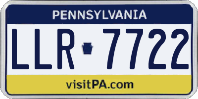 PA license plate LLR7722