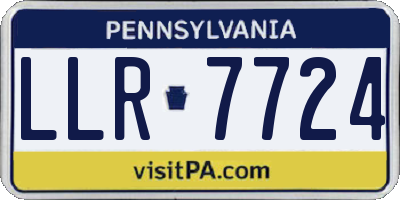 PA license plate LLR7724