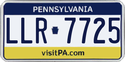PA license plate LLR7725