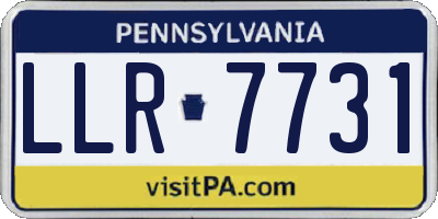 PA license plate LLR7731