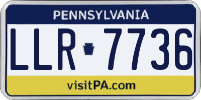 PA license plate LLR7736