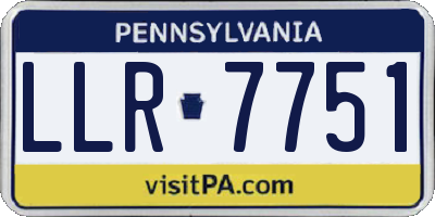 PA license plate LLR7751