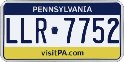 PA license plate LLR7752